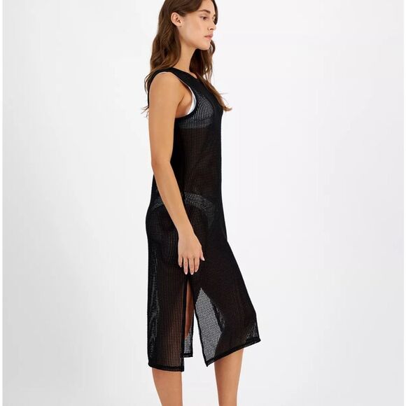 MIKEN Low-Back Midi Dress Swim Cover-Up Black Size XS - Picture 3 of 12